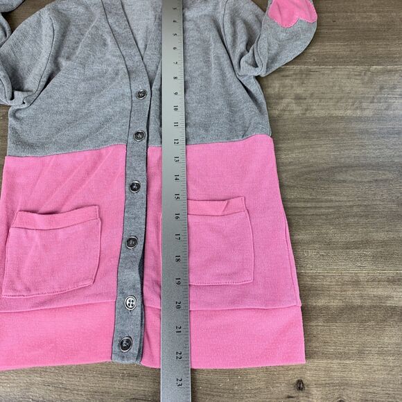 Poof Girls Cardigan Sweater Medium Button Up Lightweight Long Sleeve Pockets - Picture 10 of 11